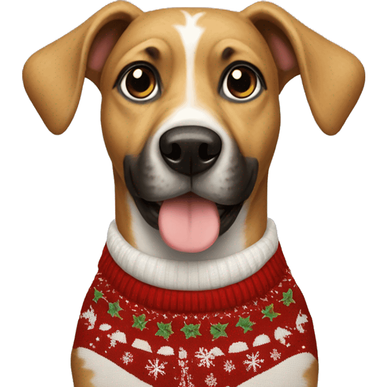 Dog in Christmas sweater emoji