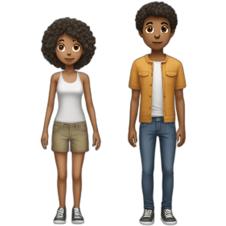 skinny girl and skinny boy  emoji