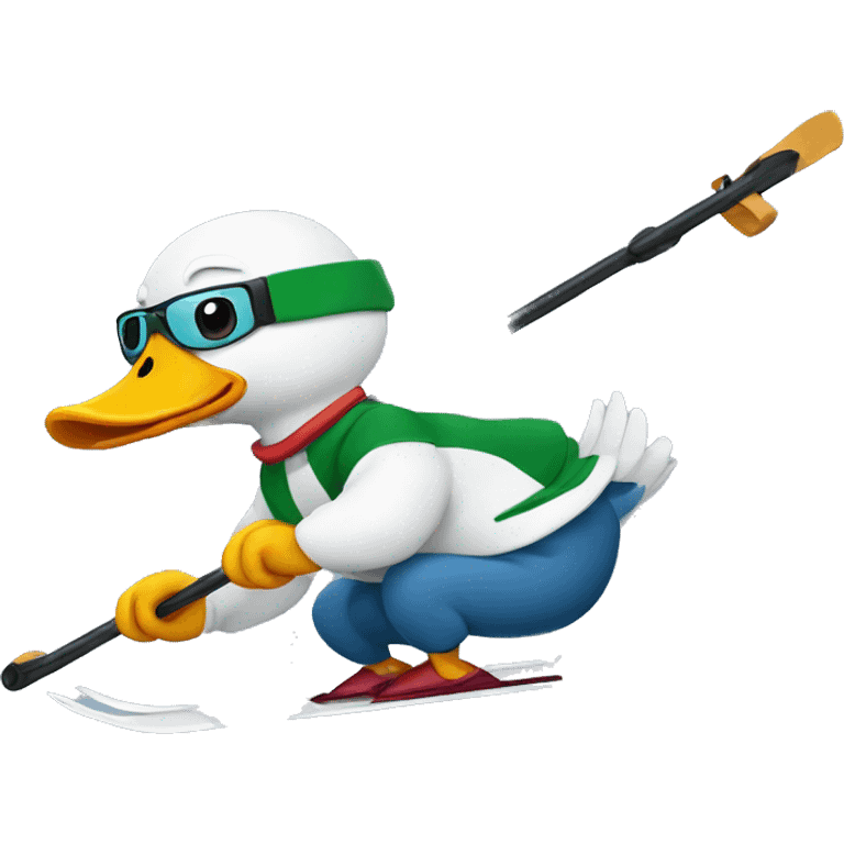 Duck skiing emoji