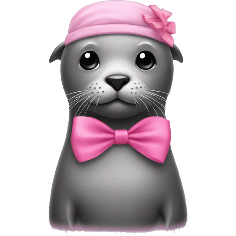 seal with a pink bow on head emoji