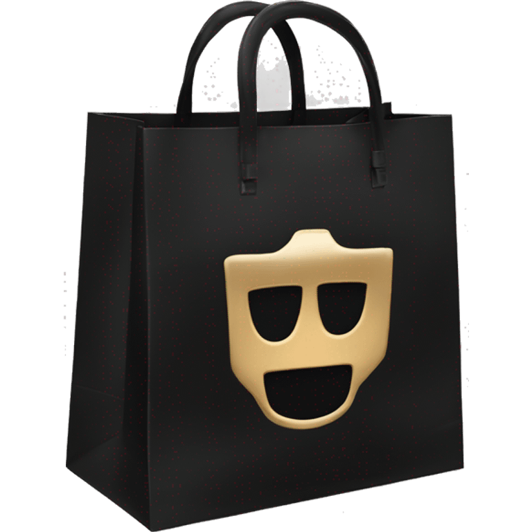 Luxury shopping bag black emoji