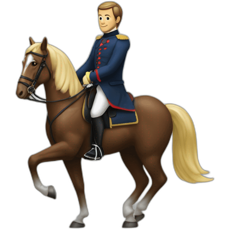 Macron sur un cheval emoji