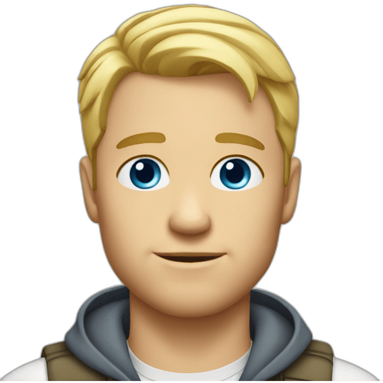 Blond blue eyed father emoji