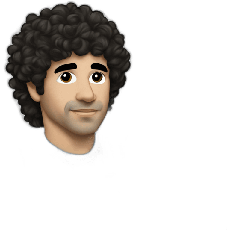 Curly hair Maradona 86 argentina stipes tshirt emoji