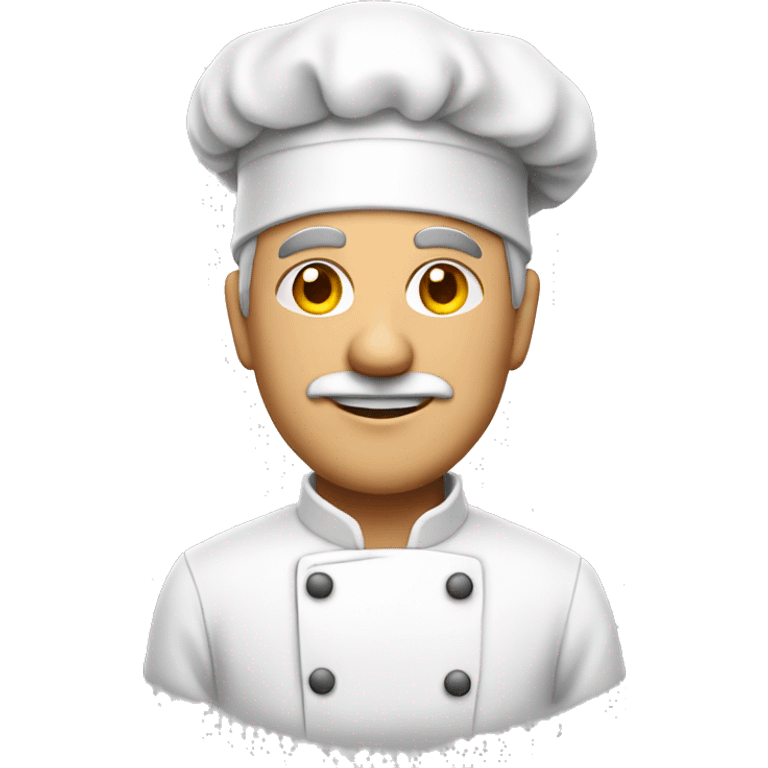 Middle aged man in a chef hat and co emoji