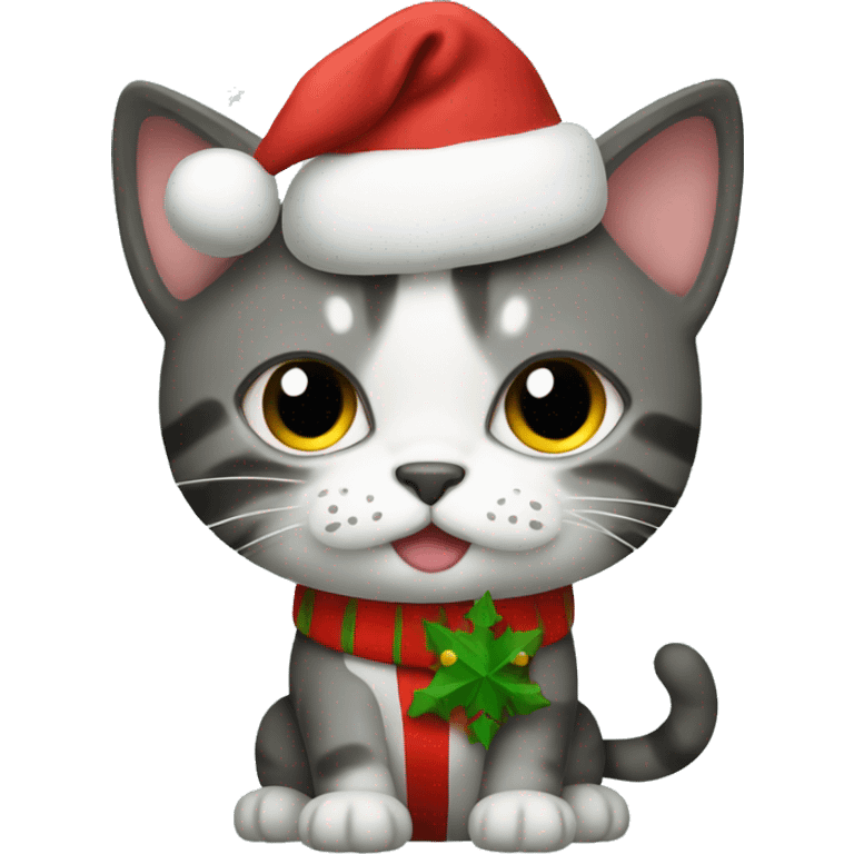 Cat wearing Christmas outfit emoji