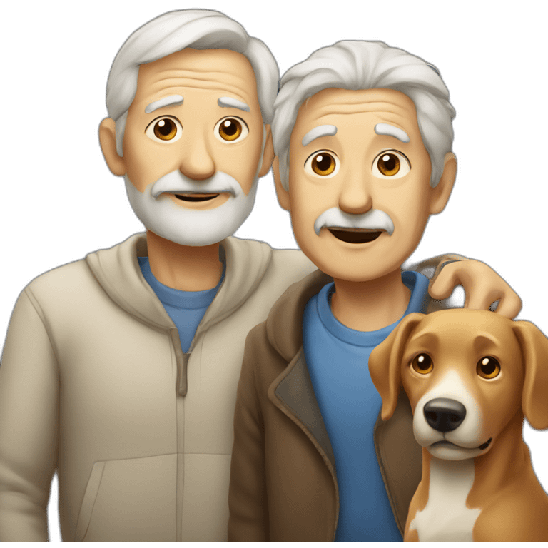 Old man and dog emoji