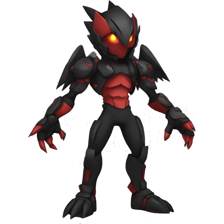  Cool Edgy Black Red Digimon-Fakemon full body emoji