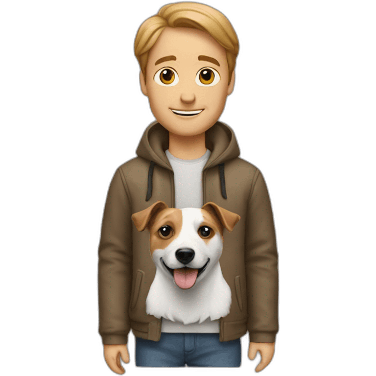 Man with jack russell terrier dog emoji