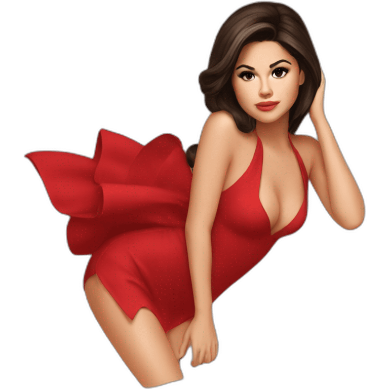 Selena gomez sexy red dress emoji