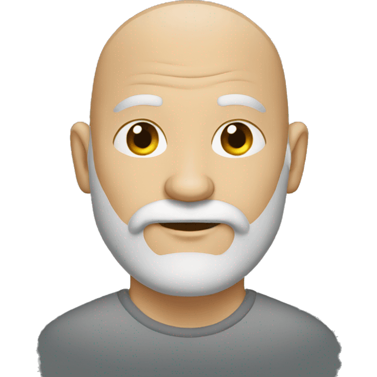 Grey bearded man with bald head emoji