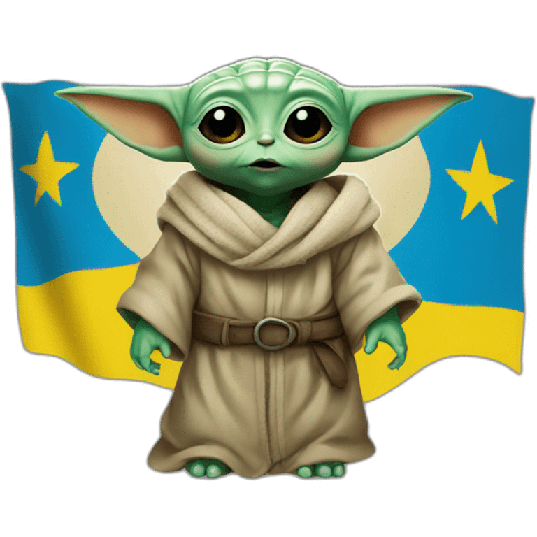 baby yoda  Ukraine flag emoji