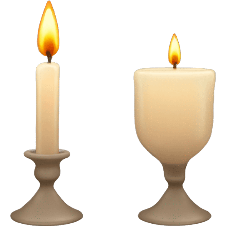 Candle in a powder-colored glass emoji