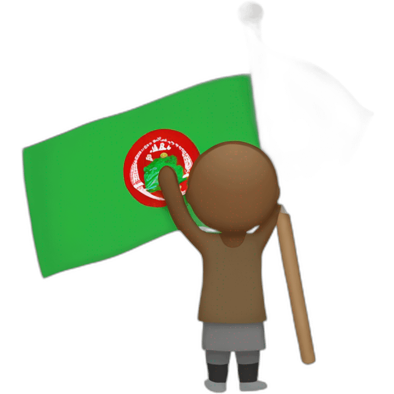 Someone holding afghan flag emoji