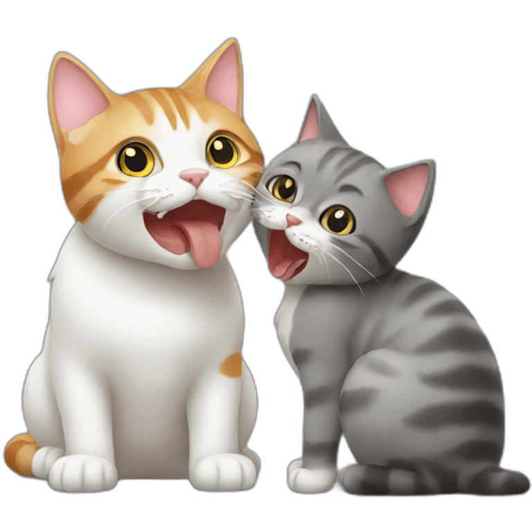 cat licking cat emoji