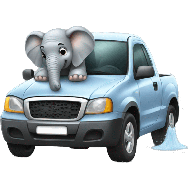 Elephant Washing A Car emoji