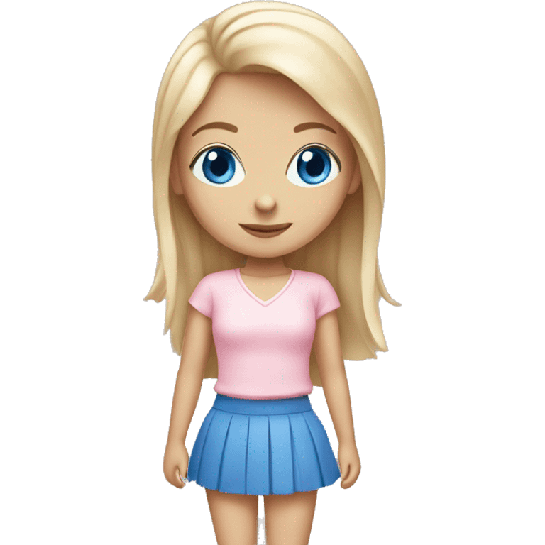 Blue-eyed girl in light pink mini skirt emoji