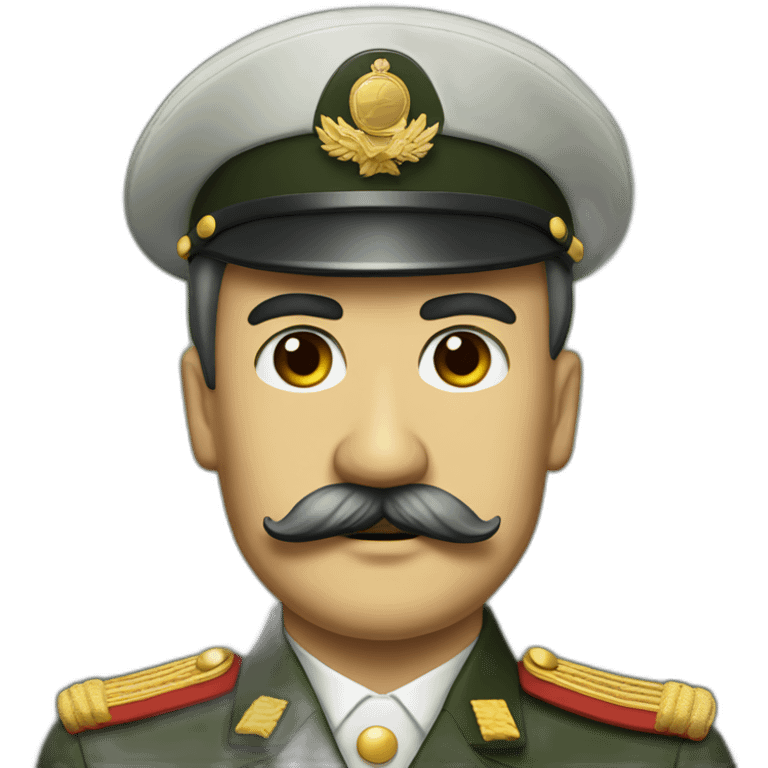 Dictator in military cloth with mustache emoji