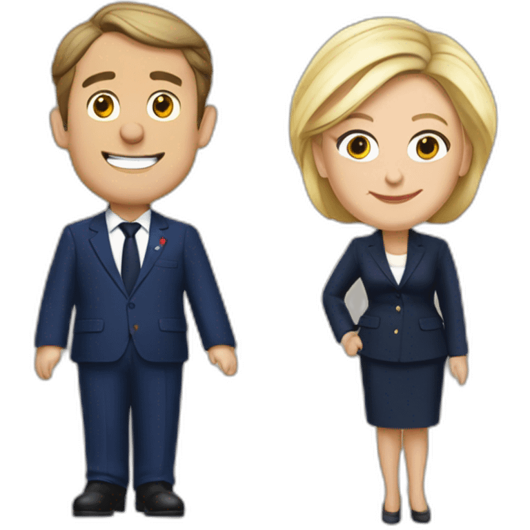 Macron et Marine Le Pen emoji