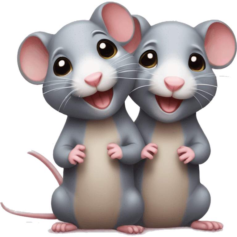 two rats cute emoji