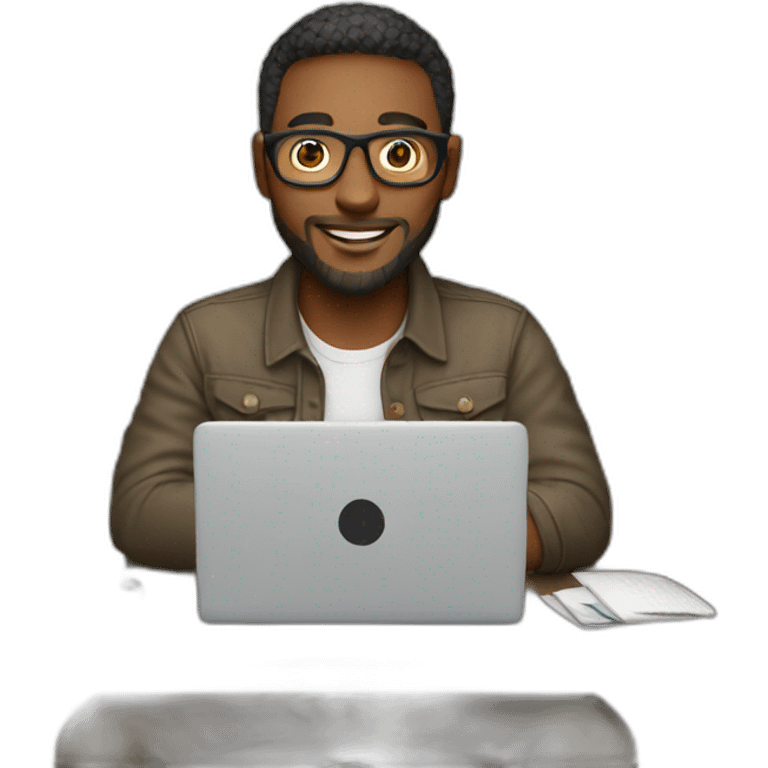 male graphic designer with laptop emoji