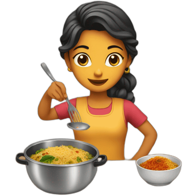 Girl making biryani  emoji