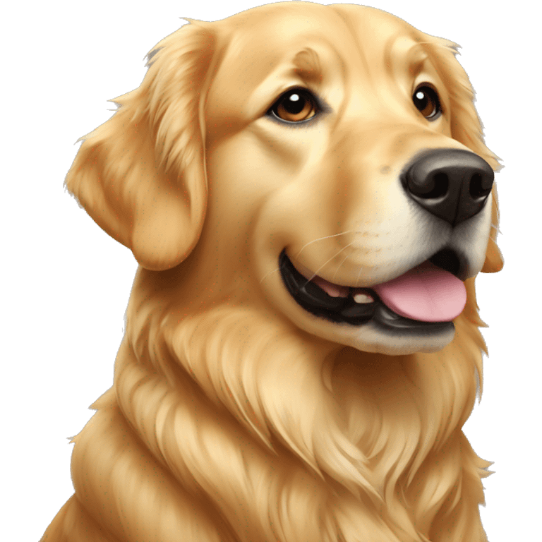 Golden retriever and park  emoji