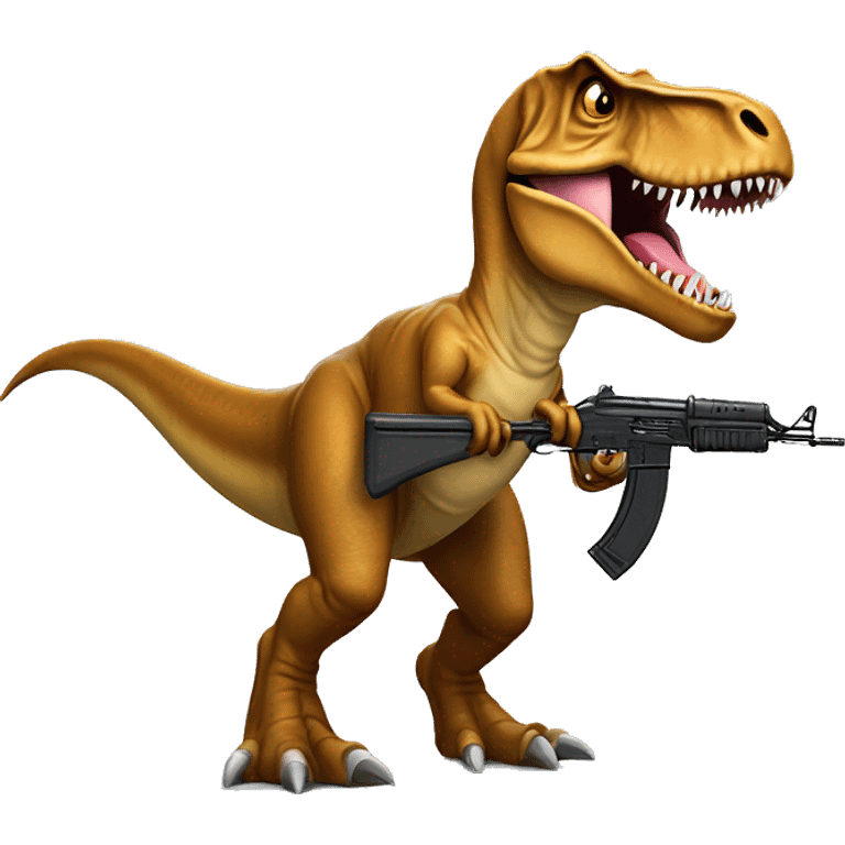 T rex with an Ak47 emoji