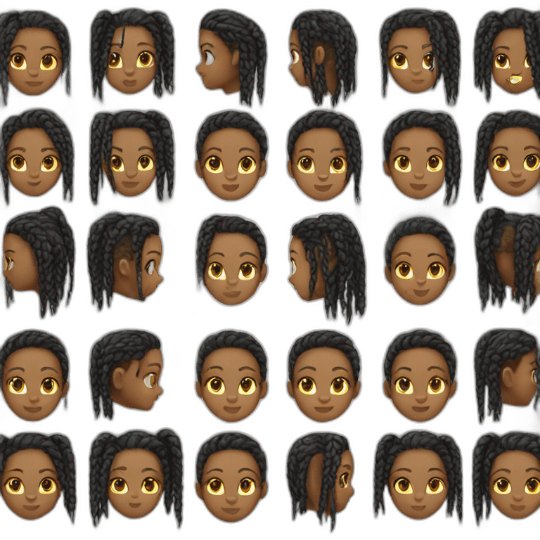 black teen with braids emoji