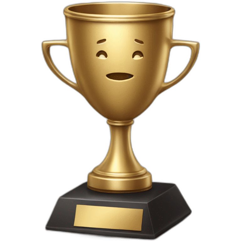 royal empty Christian trophy for the winner with a cross on royal background emoji