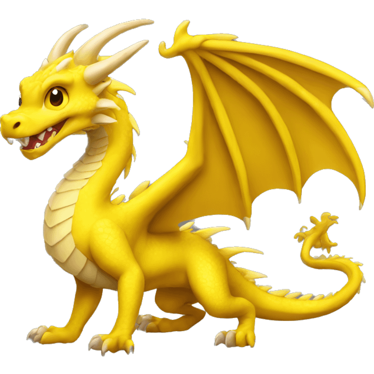 Yellow color dragon emoji