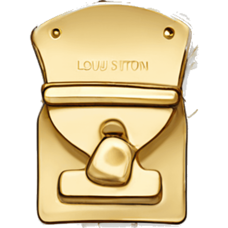 White Designer Louis Vuitton bag with gold monogram and gold trim emoji