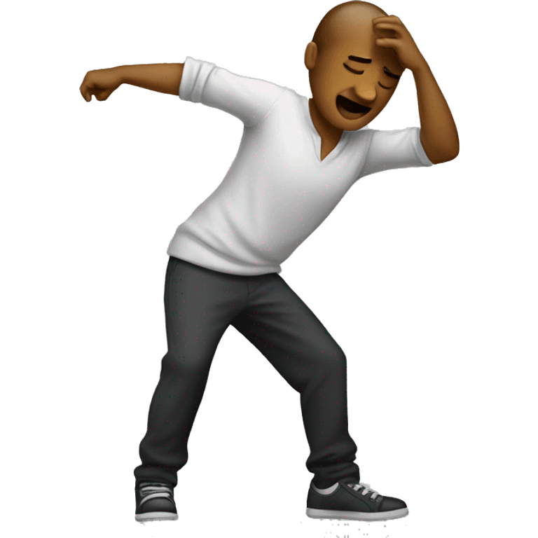 A person dabbing emoji