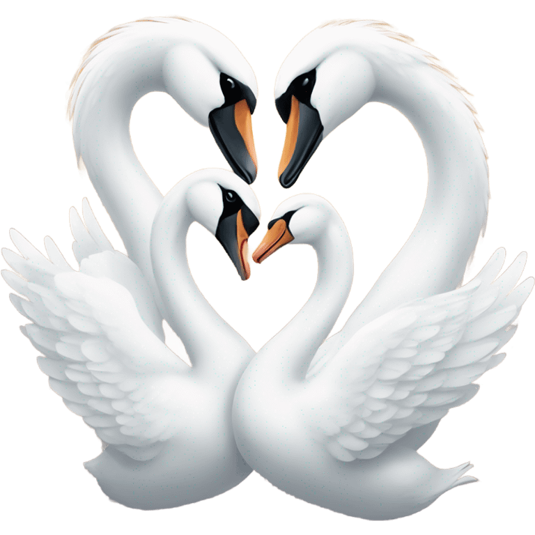 Two swan make a heart emoji