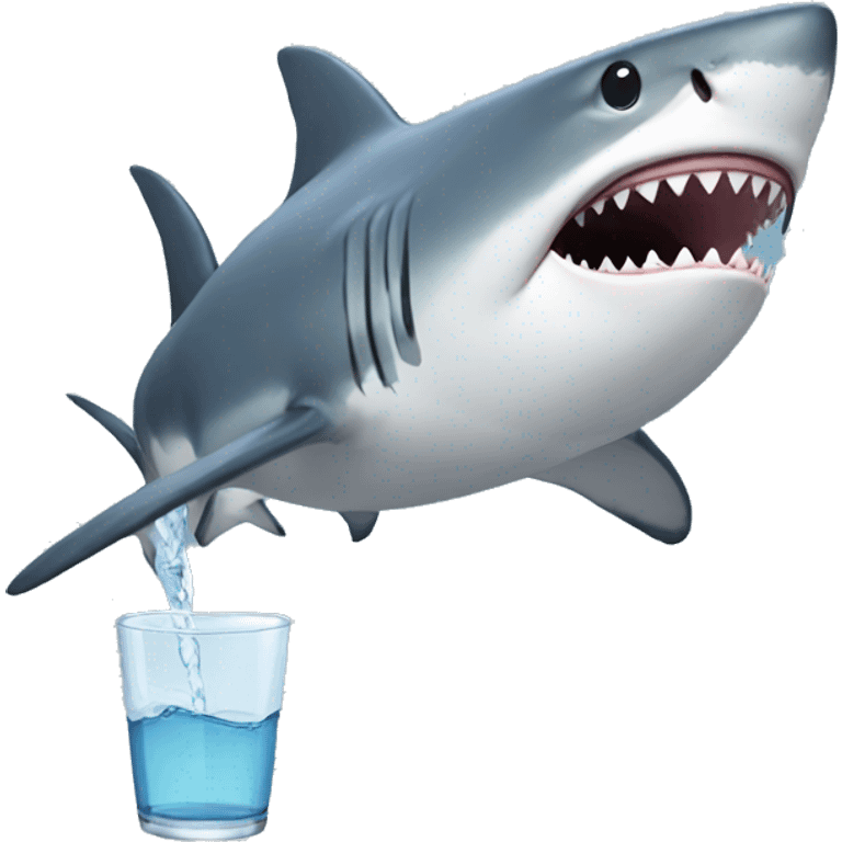 Shark drinking emoji