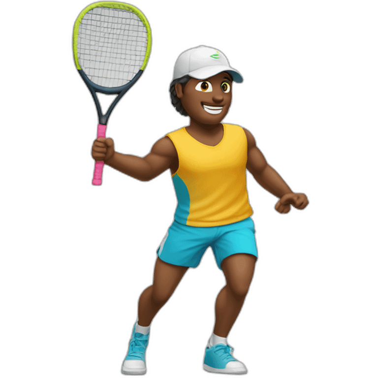 Beach tennis player emoji