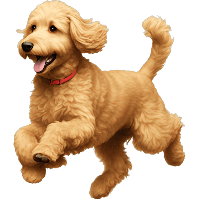 Golden doodle running  emoji