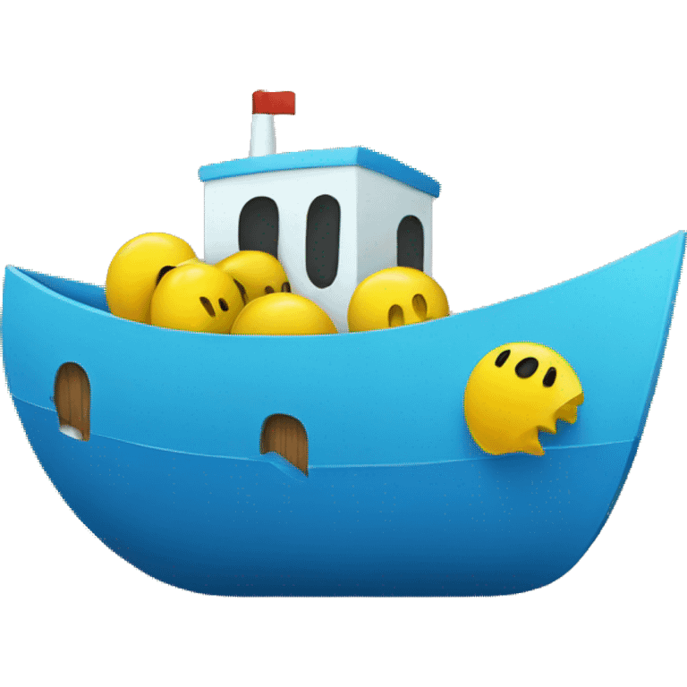 pacman eating a boat emoji