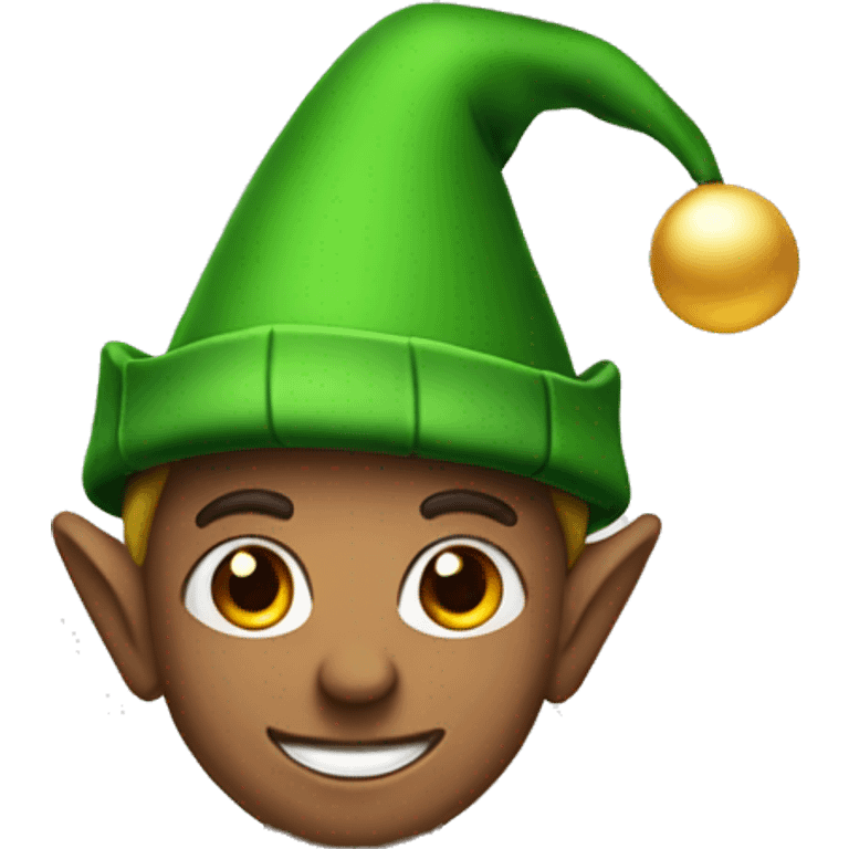 Christmas elf with a green hat emoji