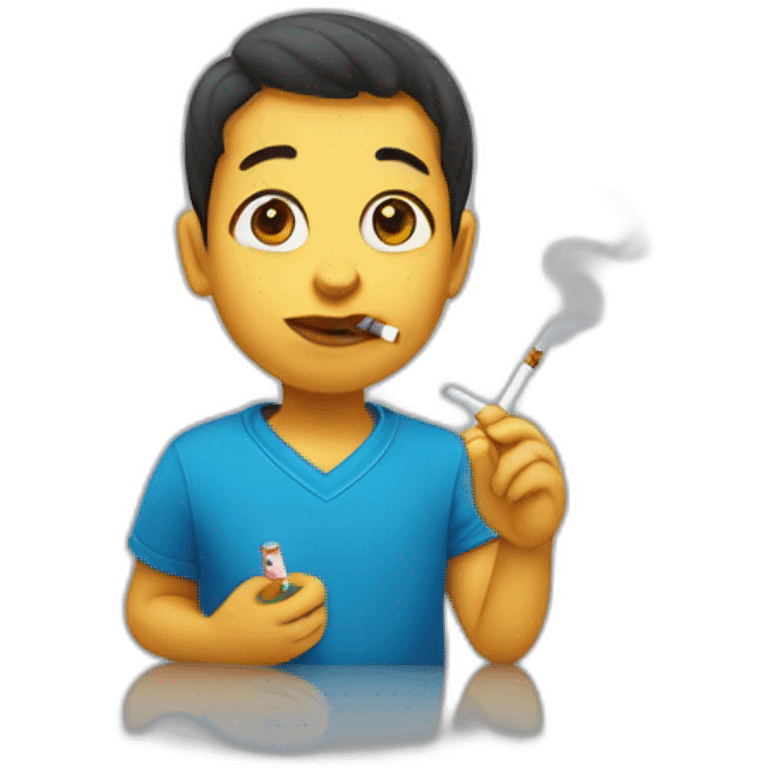 un bébé avec une cigarette emoji