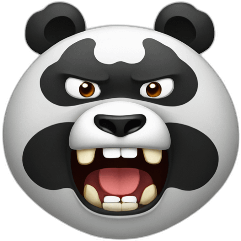 Angry panda with teeth emoji