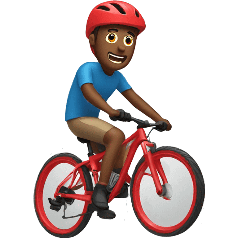 Man in bicycle gear riding a red mountain bike  emoji