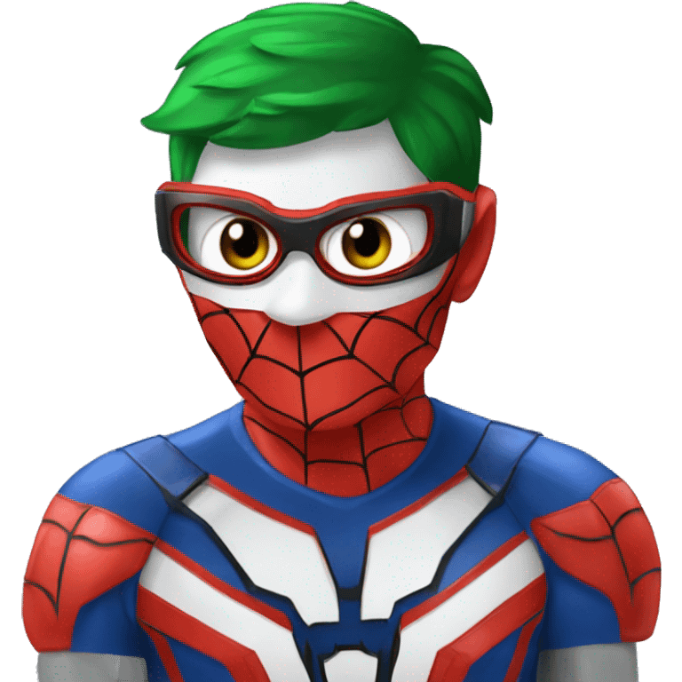 Spiderman wearing Omnitrix  and power rangers emoji