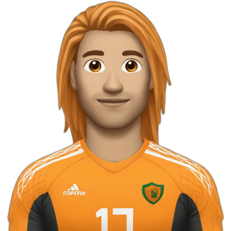 Goalkepper orange long hair emoji