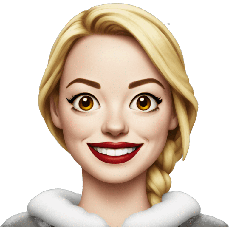 Emma Stone as santa claus emoji