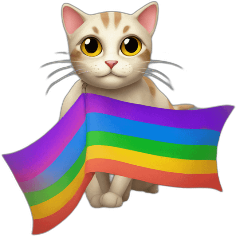 cat spider with pride flag emoji