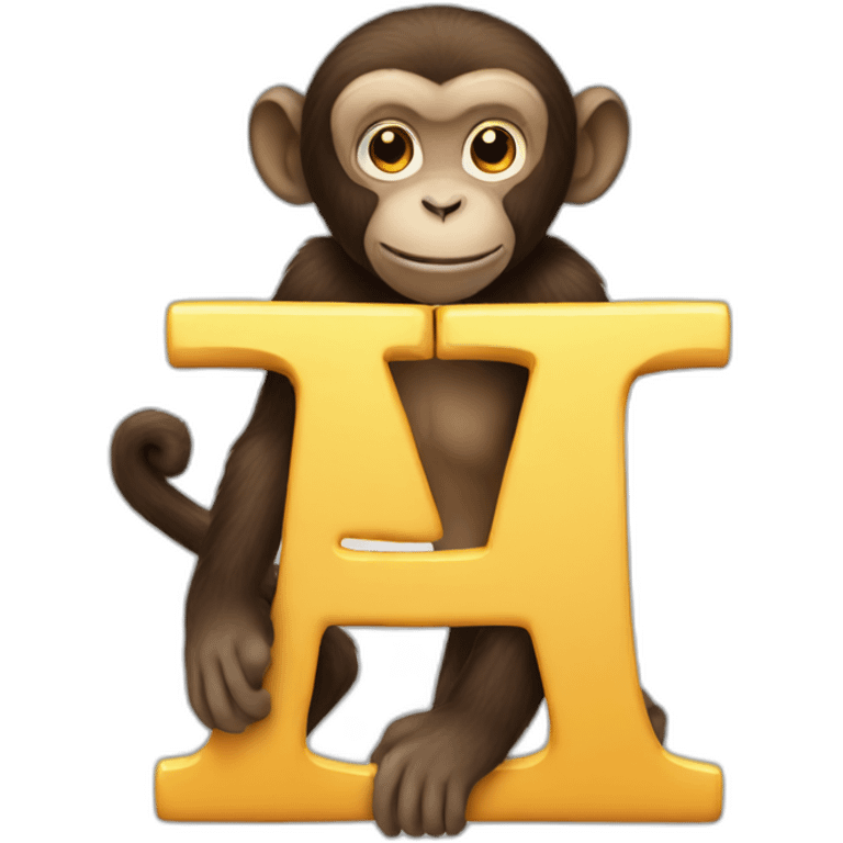 M letter with monkey emoji