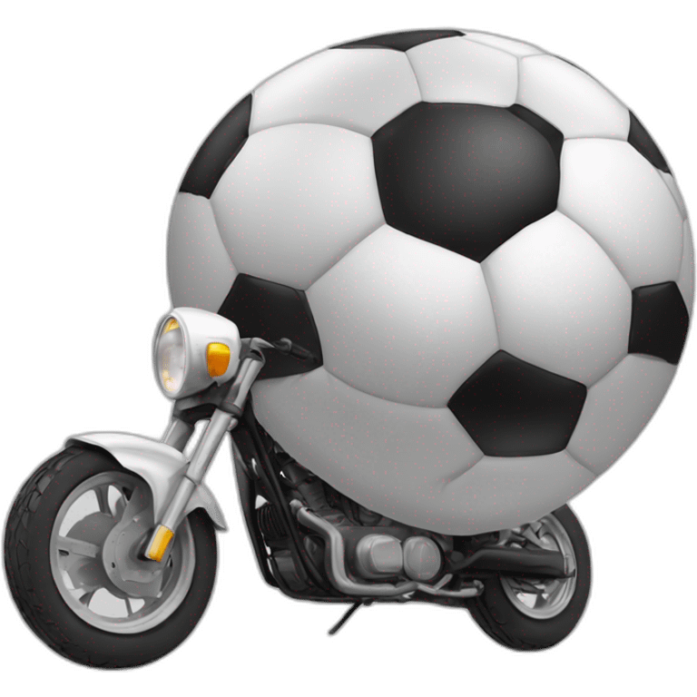 Ballon de foot qui conduit une moto emoji