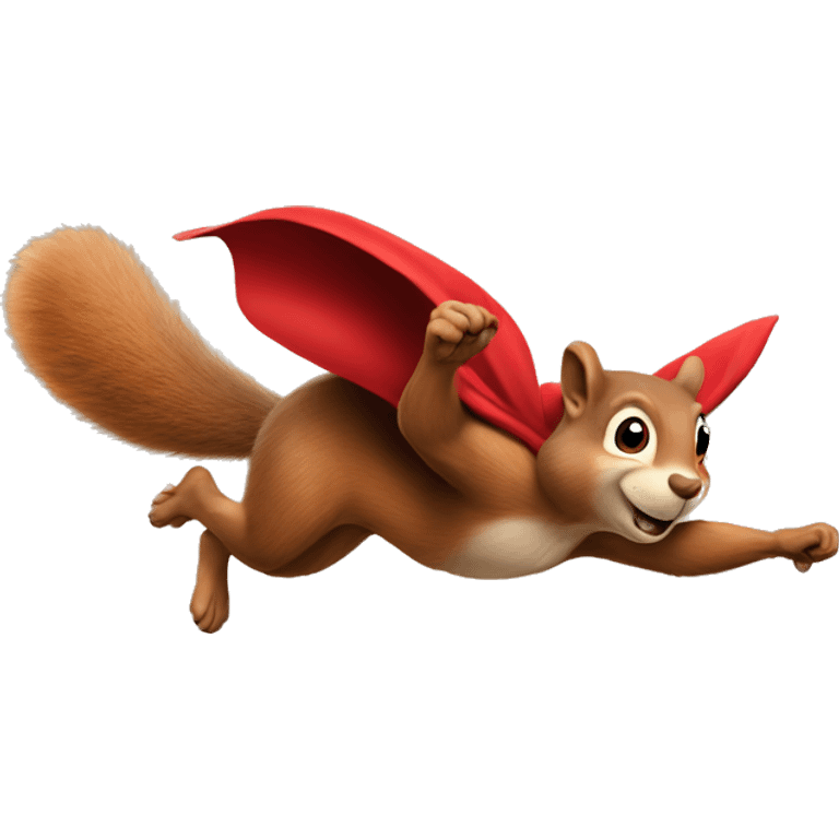 a squirrel flying like superman emoji