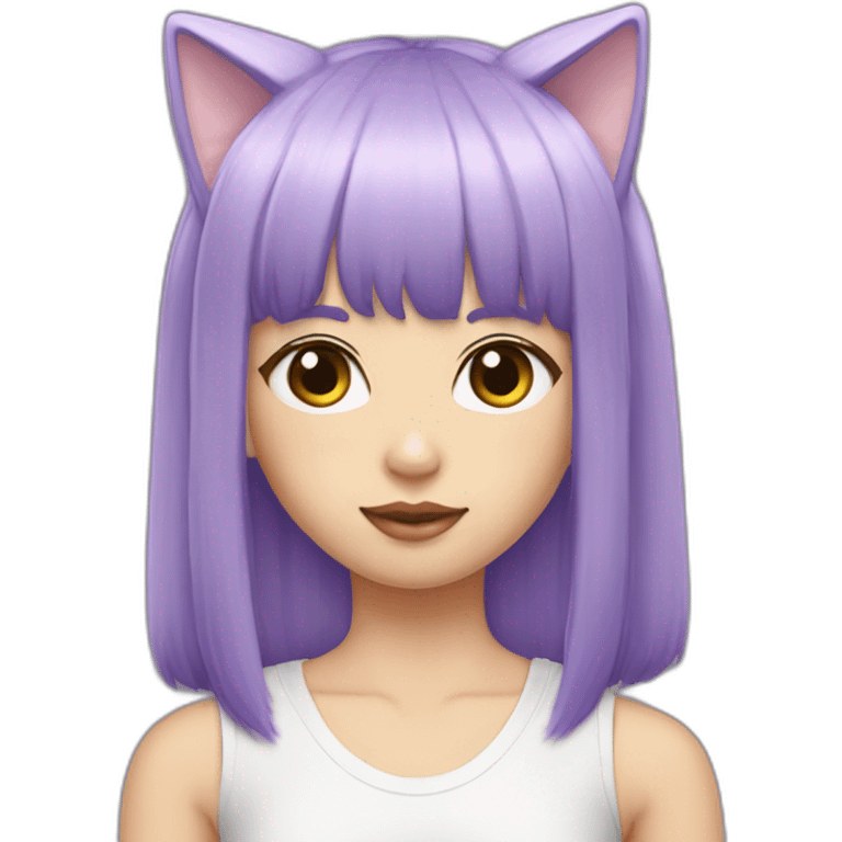 light-purple-blunt-bangs-mullet-hair-cat-ear-japanese-girl emoji